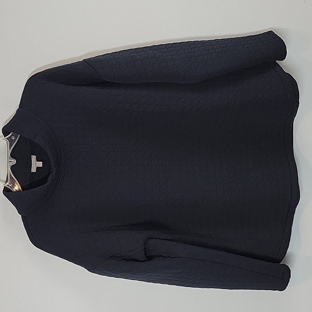 T by Talbots black mock neck quilted sweatshirt